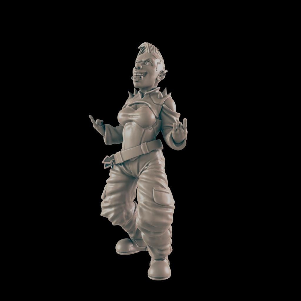 Teen Punk 2. Cyberpunk Rocker - Ec3d | 28mm and 32mm | Wargaming | DnD | Tabletop Roleplaying