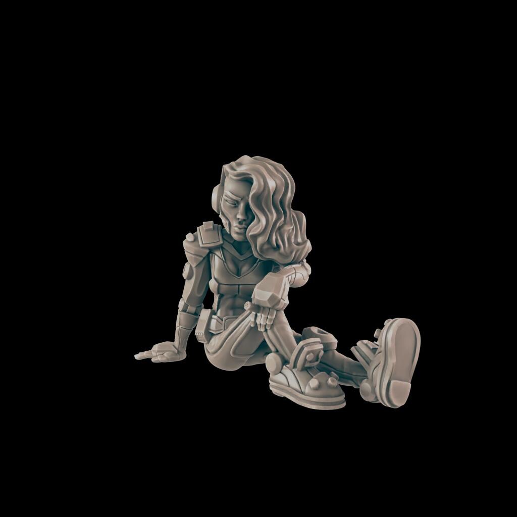 Smoke Break Gal. Cyberpunk Civilian - Ec3d | 28mm and 32mm | Wargaming | DnD | Tabletop Roleplaying