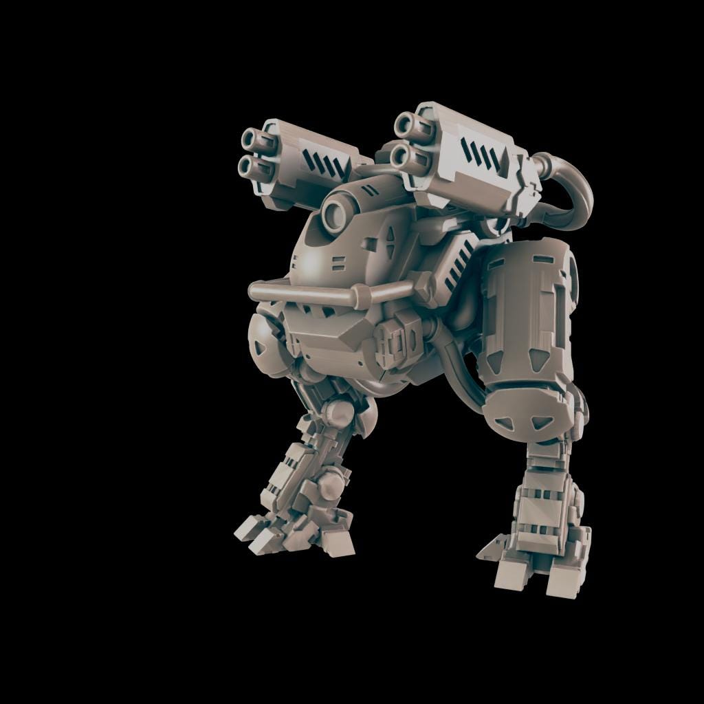 Small Security Mech - Ec3d | 28mm and 32mm | Wargaming | DnD | Tabletop Roleplaying