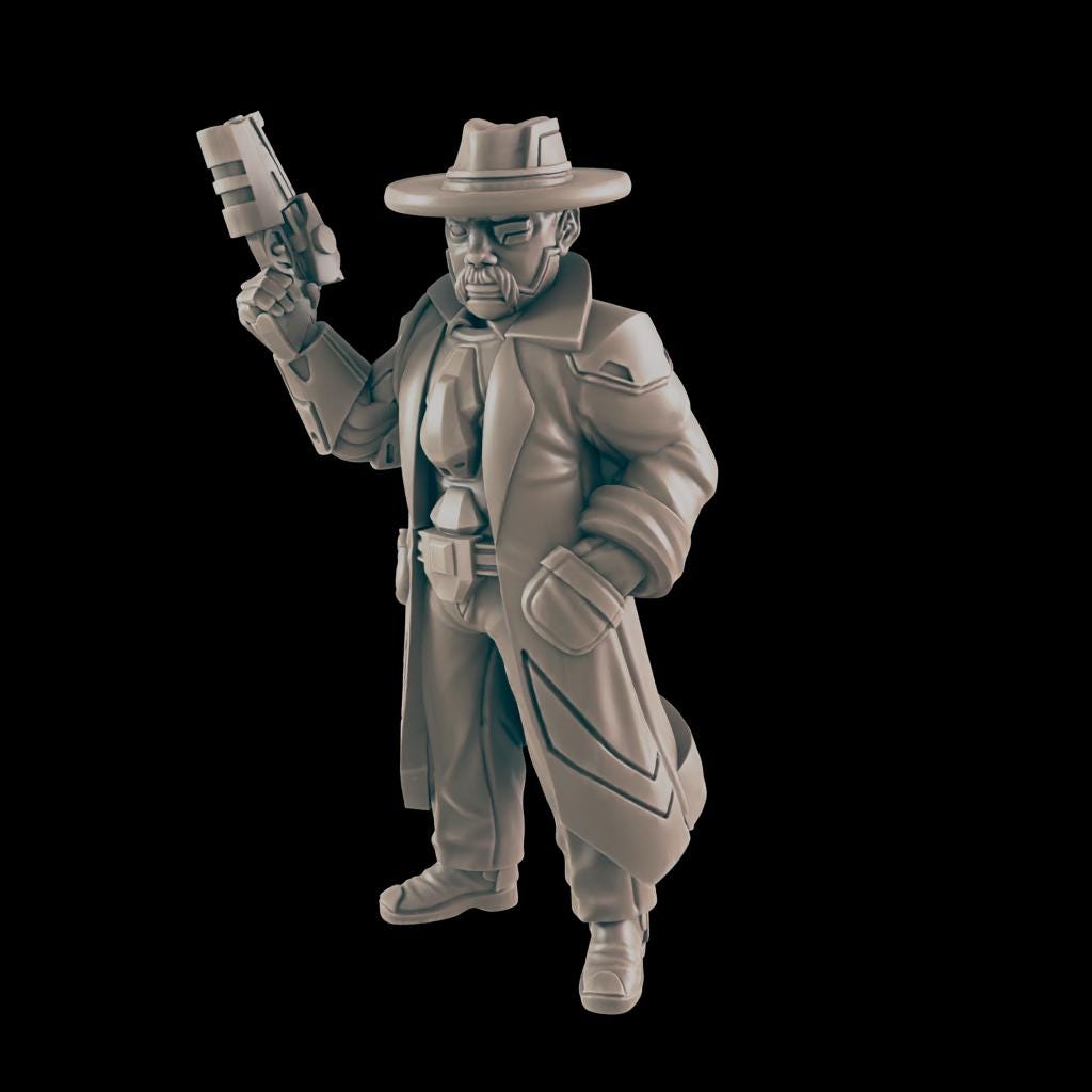 Private Eye. Cyberpunk Detective - Ec3d | 28mm and 32mm | Wargaming | DnD | Tabletop Roleplaying