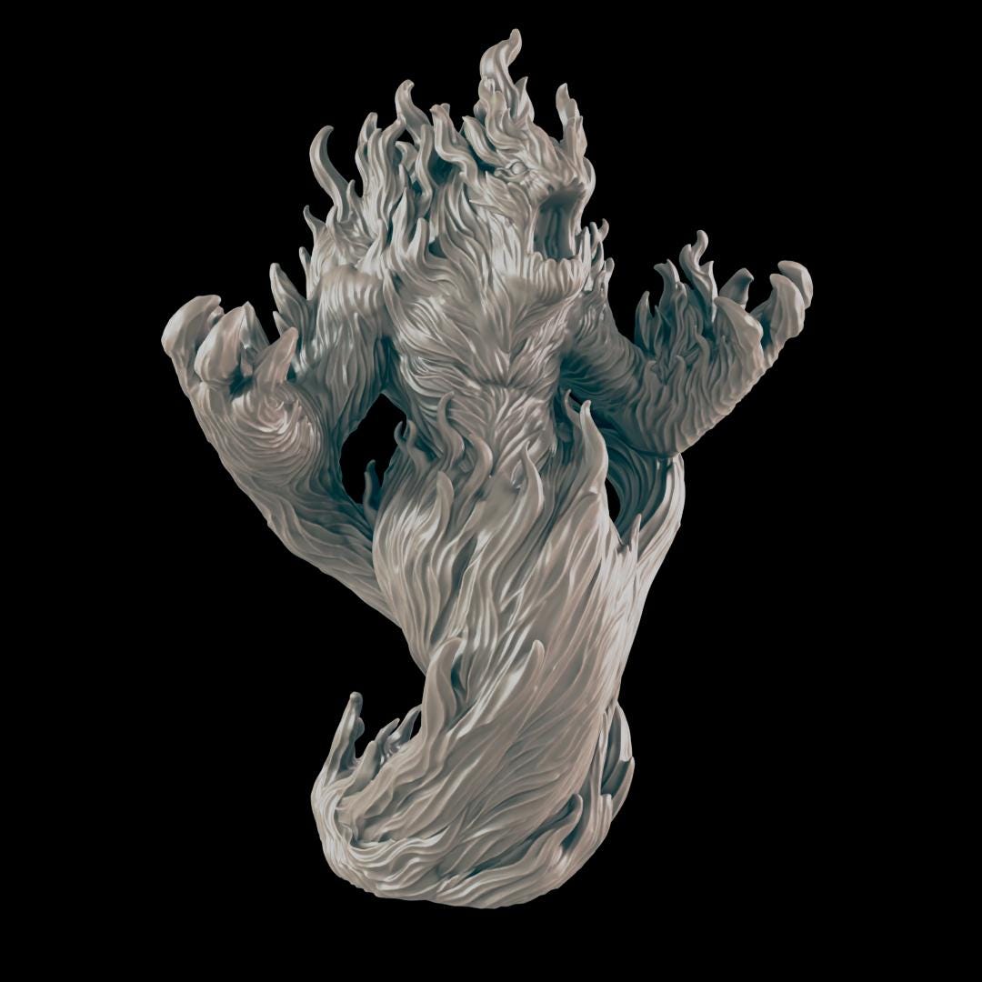 Fire Elemental - Ec3d | 28mm and 32mm | Wargaming | DnD | Tabletop Roleplaying