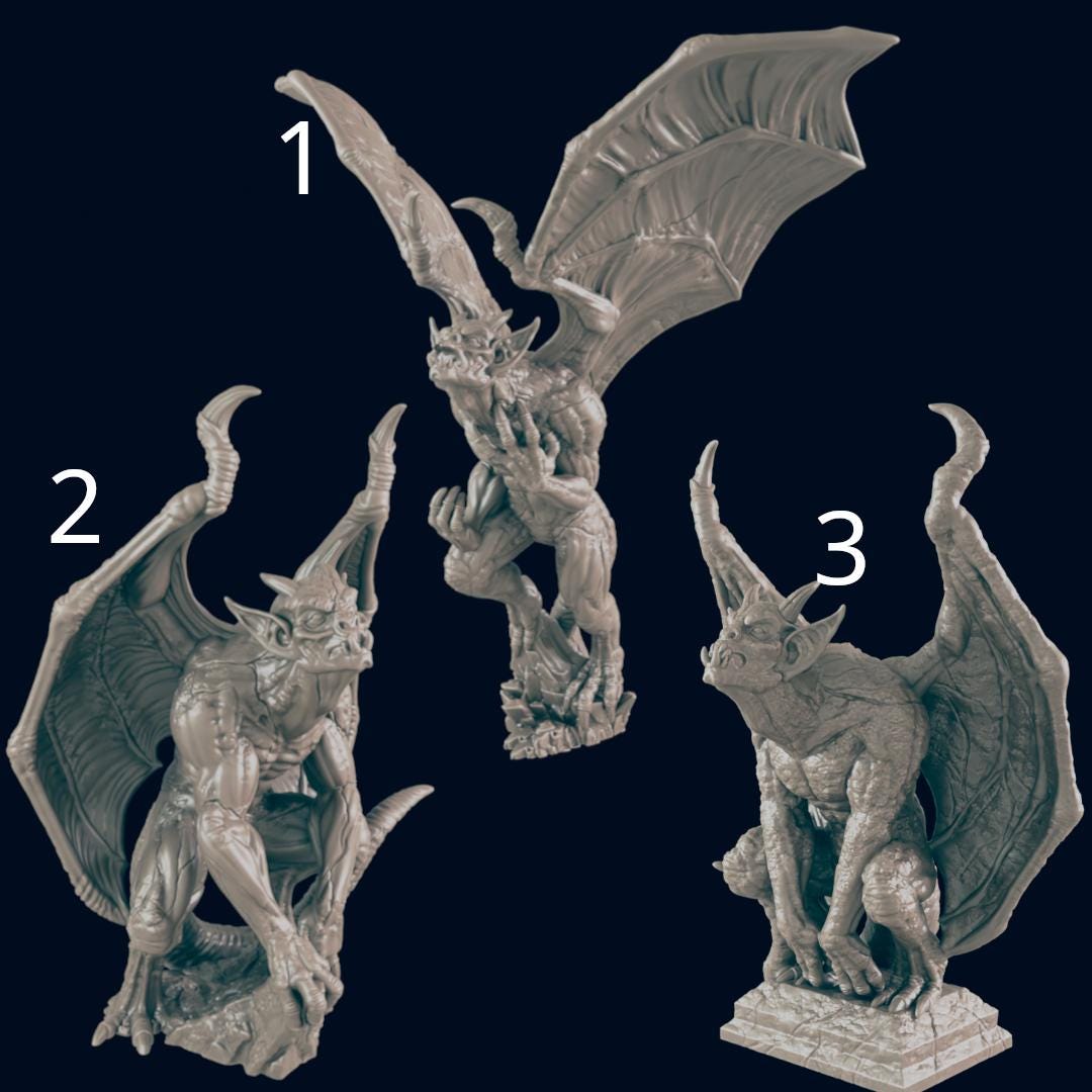 Gargoyle - Ec3d | 28mm and 32mm | Wargaming | DnD | Tabletop Roleplaying