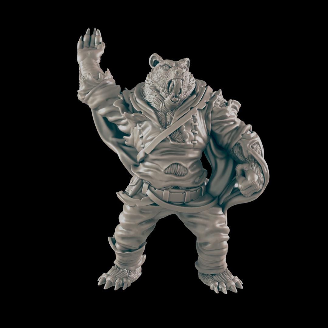 Werebear - Ec3d | 28mm and 32mm | Wargaming | DnD | Tabletop Roleplaying