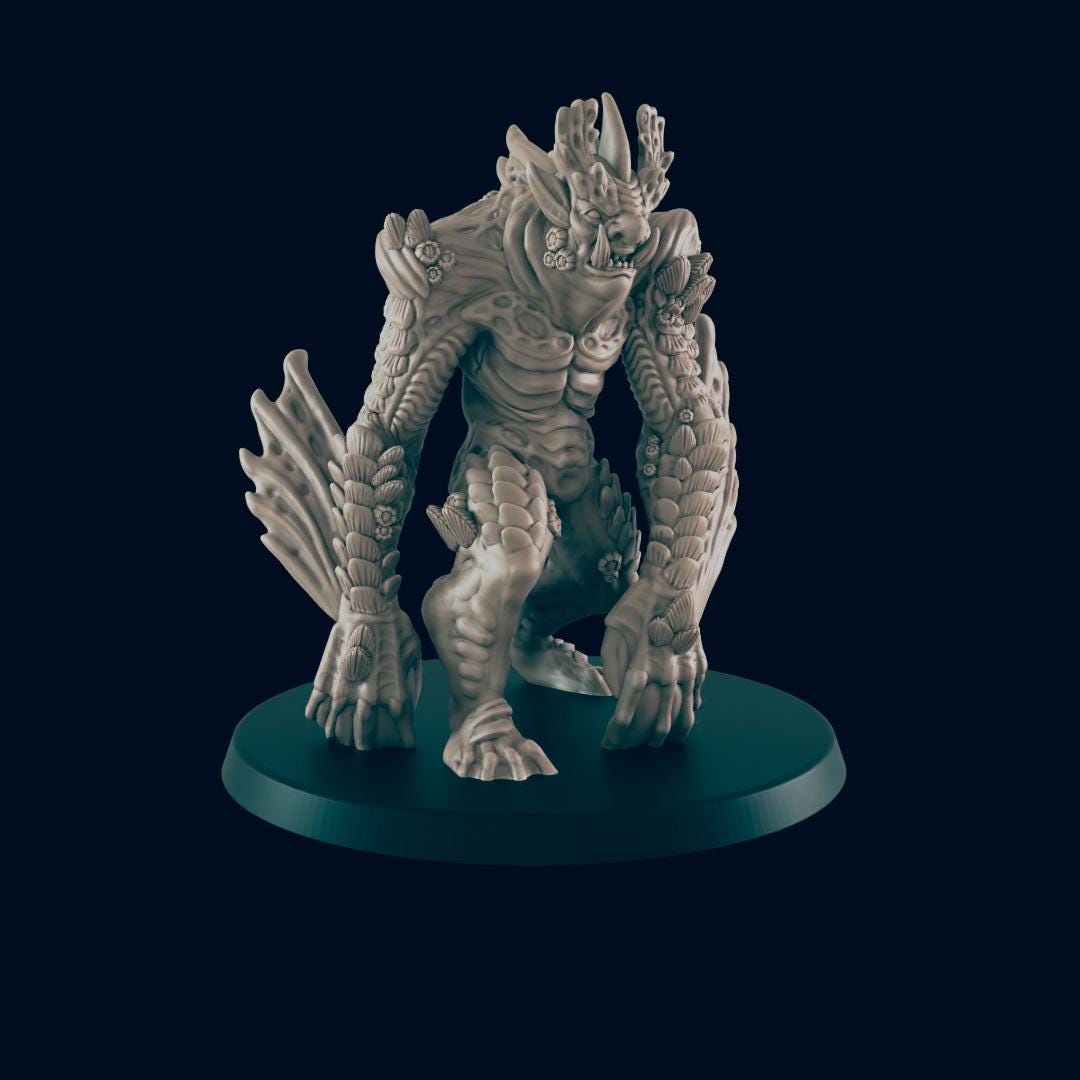 Sea Troll - Ec3d | 28mm and 32mm | Wargaming | DnD | Tabletop Roleplaying