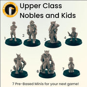 Upper Class Nobles and Kids - Ec3d | Villagers | Everyday Follk | 28mm and 32mm | Wargaming | DnD | Tabletop Roleplaying