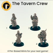 The Tavern Crew - Ec3d | Villagers | Everyday Folk | 28mm and 32mm | Wargaming | DnD | Tabletop Roleplaying