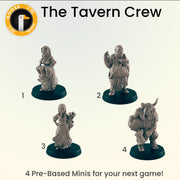 The Tavern Crew - Ec3d | Villagers | Everyday Folk | 28mm and 32mm | Wargaming | DnD | Tabletop Roleplaying