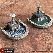 Town Fountain. King and Country, 15mm, 28mm, 32mm - Printable Scenery | 28mm and 32mm | Wargaming | DnD | Tabletop Roleplaying