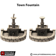 Town Fountain. King and Country, 15mm, 28mm, 32mm - Printable Scenery | 28mm and 32mm | Wargaming | DnD | Tabletop Roleplaying