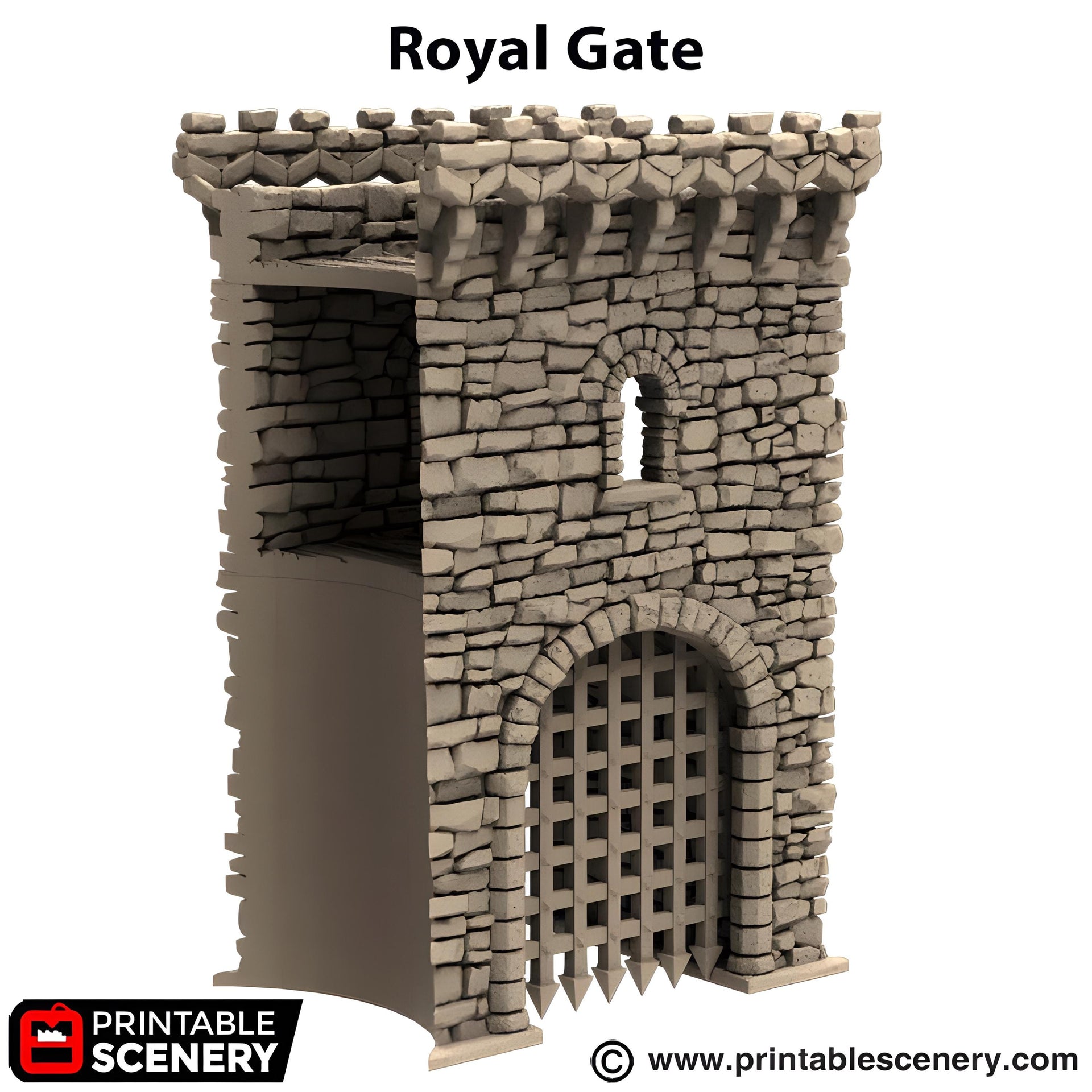 Royal Gate. King and Country, 15mm, 28mm, 32mm - Printable Scenery | 28mm and 32mm | Wargaming | DnD | Tabletop Roleplaying