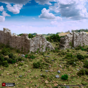 Ruined Norman Fort Walls. King and Country, 15mm, 28mm, 32mm - Printable Scenery | 28mm and 32mm | Wargaming | DnD | Tabletop Roleplaying
