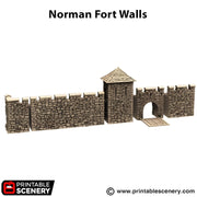 Modular Norman Fort Walls. King and Country, 15mm, 28mm, 32mm - Printable Scenery | 28mm and 32mm | Wargaming | DnD | Tabletop Roleplaying