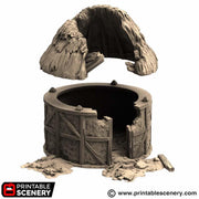 Ruined Small Round House. King and Country, 15mm, 28mm, 32mm - Printable Scenery | 28mm and 32mm | Wargaming | DnD | Tabletop Roleplaying