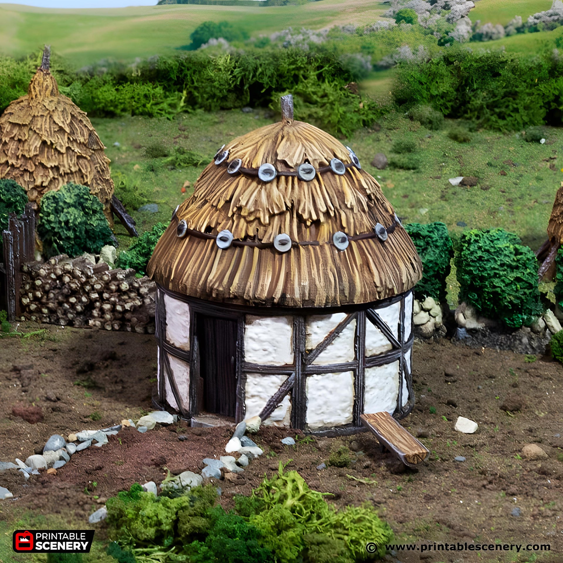 Small Round House. King and Country, 15mm, 28mm, 32mm - Printable Scenery | 28mm and 32mm | Wargaming | DnD | Tabletop Roleplaying