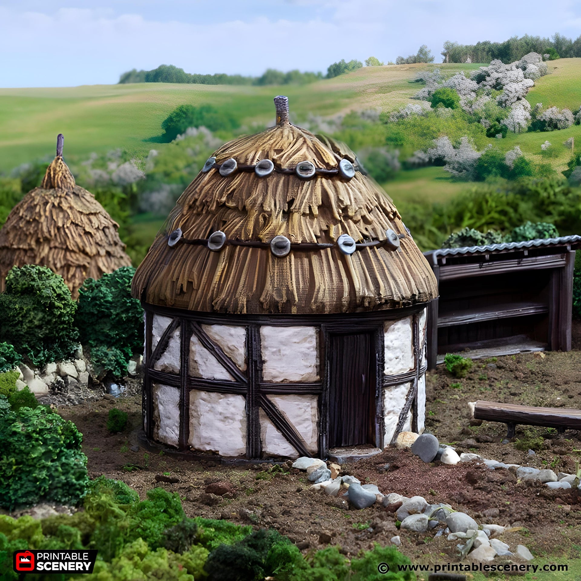 Small Round House. King and Country, 15mm, 28mm, 32mm - Printable Scenery | 28mm and 32mm | Wargaming | DnD | Tabletop Roleplaying