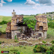 Ruined Country Manor. King and Country, 15mm, 28mm, 32mm - Printable Scenery | 28mm and 32mm | Wargaming | DnD | Tabletop Roleplaying