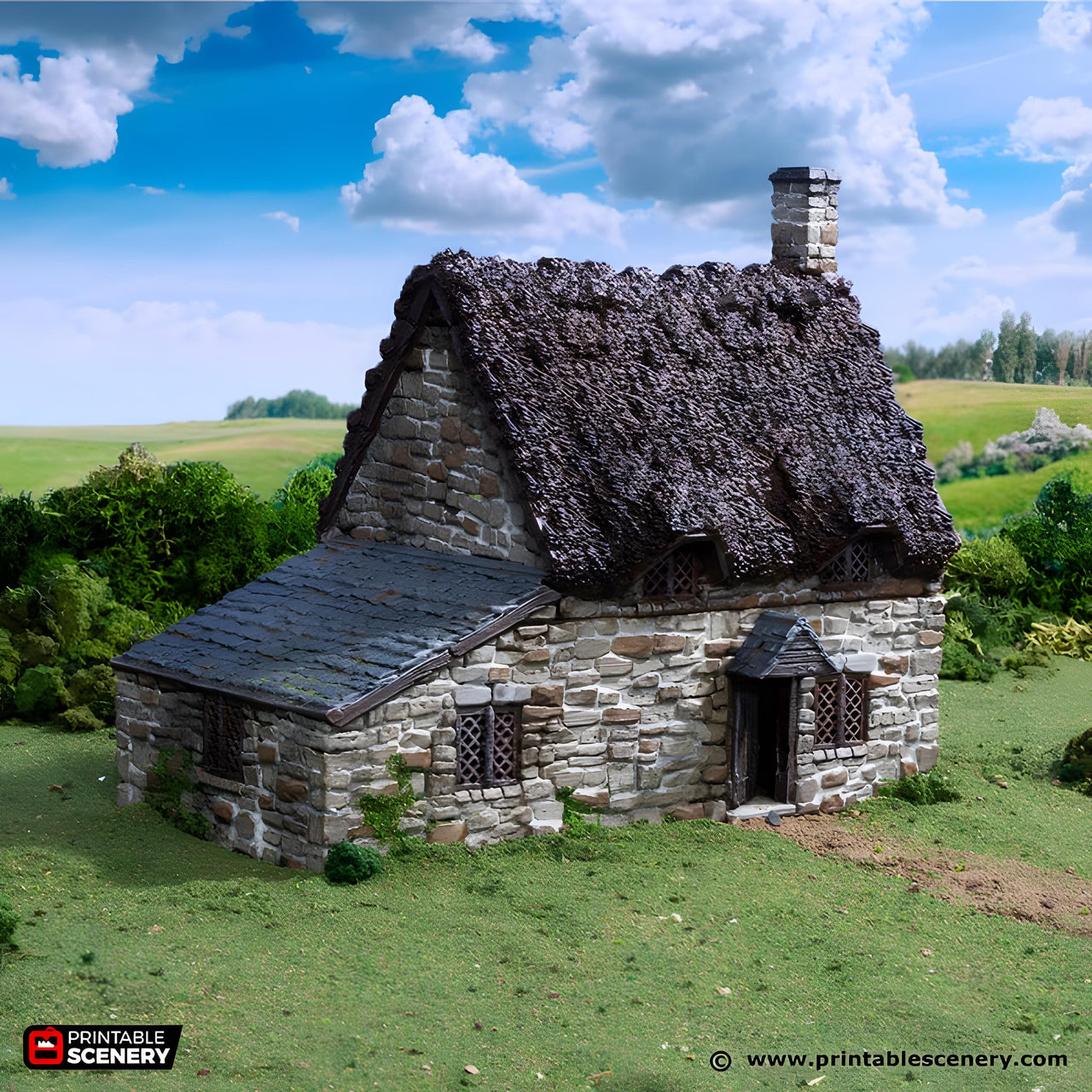 Crow Cottage. King and Country, 15mm, 28mm, 32mm - Printable Scenery | 28mm and 32mm | Wargaming | DnD | Tabletop Roleplaying