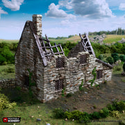 Ruined Crow Cottage. King and Country, 15mm, 28mm, 32mm - Printable Scenery | 28mm and 32mm | Wargaming | DnD | Tabletop Roleplaying