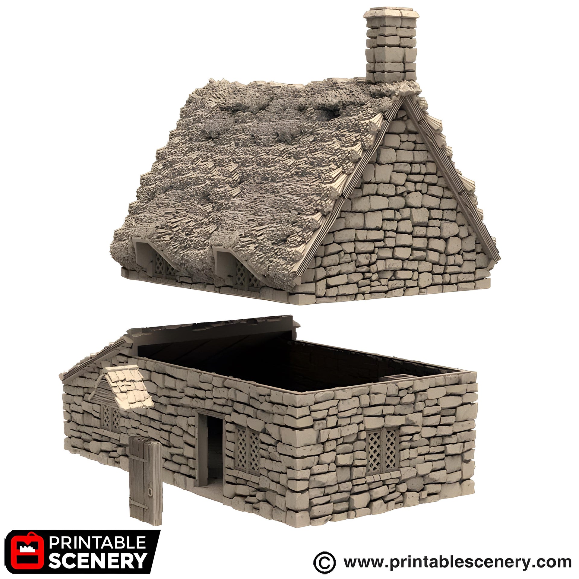 Crow Cottage. King and Country, 15mm, 28mm, 32mm - Printable Scenery | 28mm and 32mm | Wargaming | DnD | Tabletop Roleplaying
