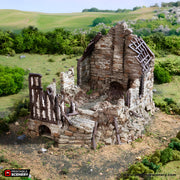 Ruined Barlyway Cottage. King and Country, 15mm, 28mm, 32mm - Printable Scenery | 28mm and 32mm | Wargaming | DnD | Tabletop Roleplaying
