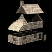 Hollyhock Cottage. King and Country, 15mm, 28mm, 32mm - Printable Scenery | 28mm and 32mm | Wargaming | DnD | Tabletop Roleplaying