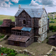 Slums of Flea Bottom 2. King and Country, 15mm, 28mm, 32mm - Printable Scenery | 28mm and 32mm | Wargaming | DnD | Tabletop Roleplaying