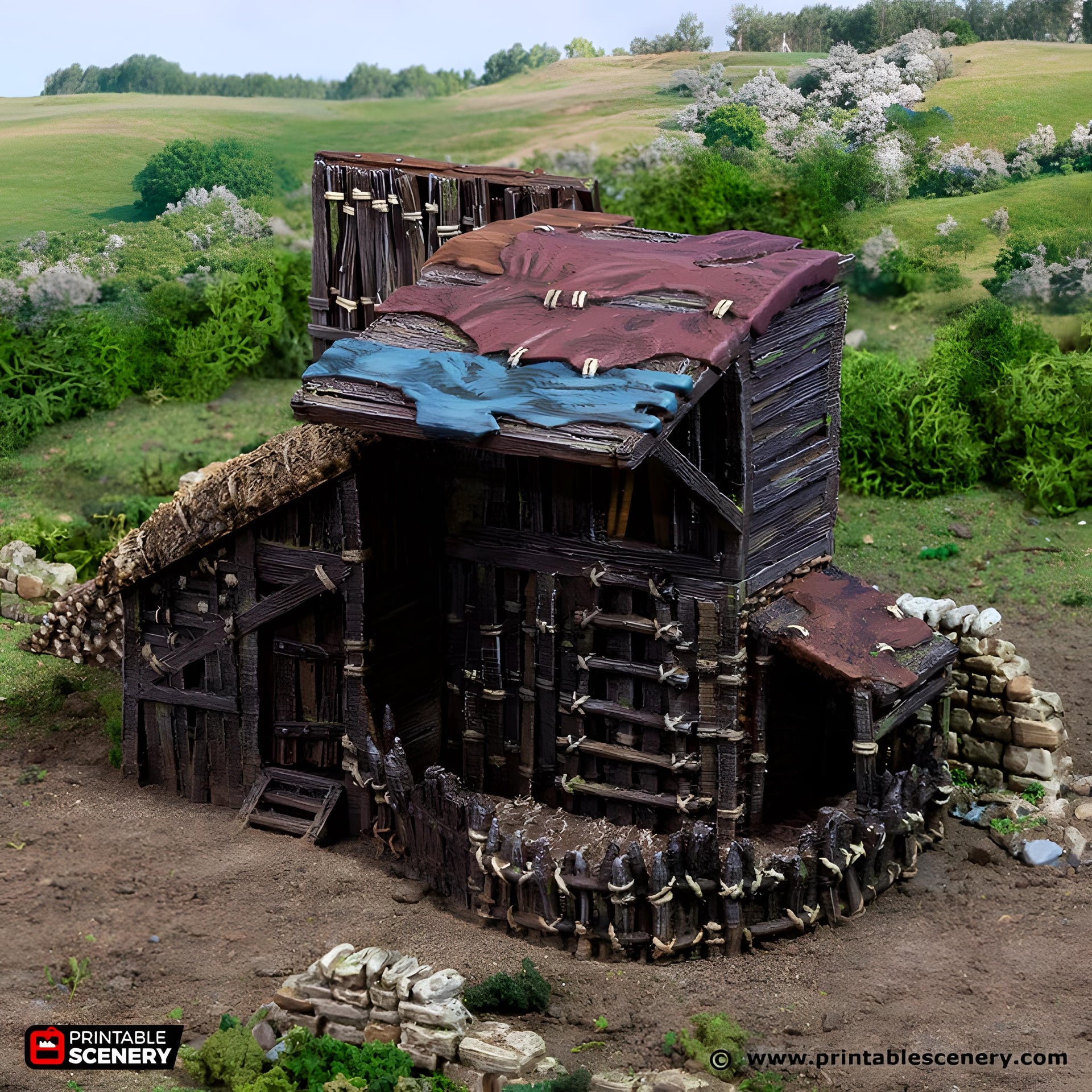 large Shanty. King and Country, 15mm, 28mm, 32mm - Printable Scenery | 28mm and 32mm | Wargaming | DnD | Tabletop Roleplaying