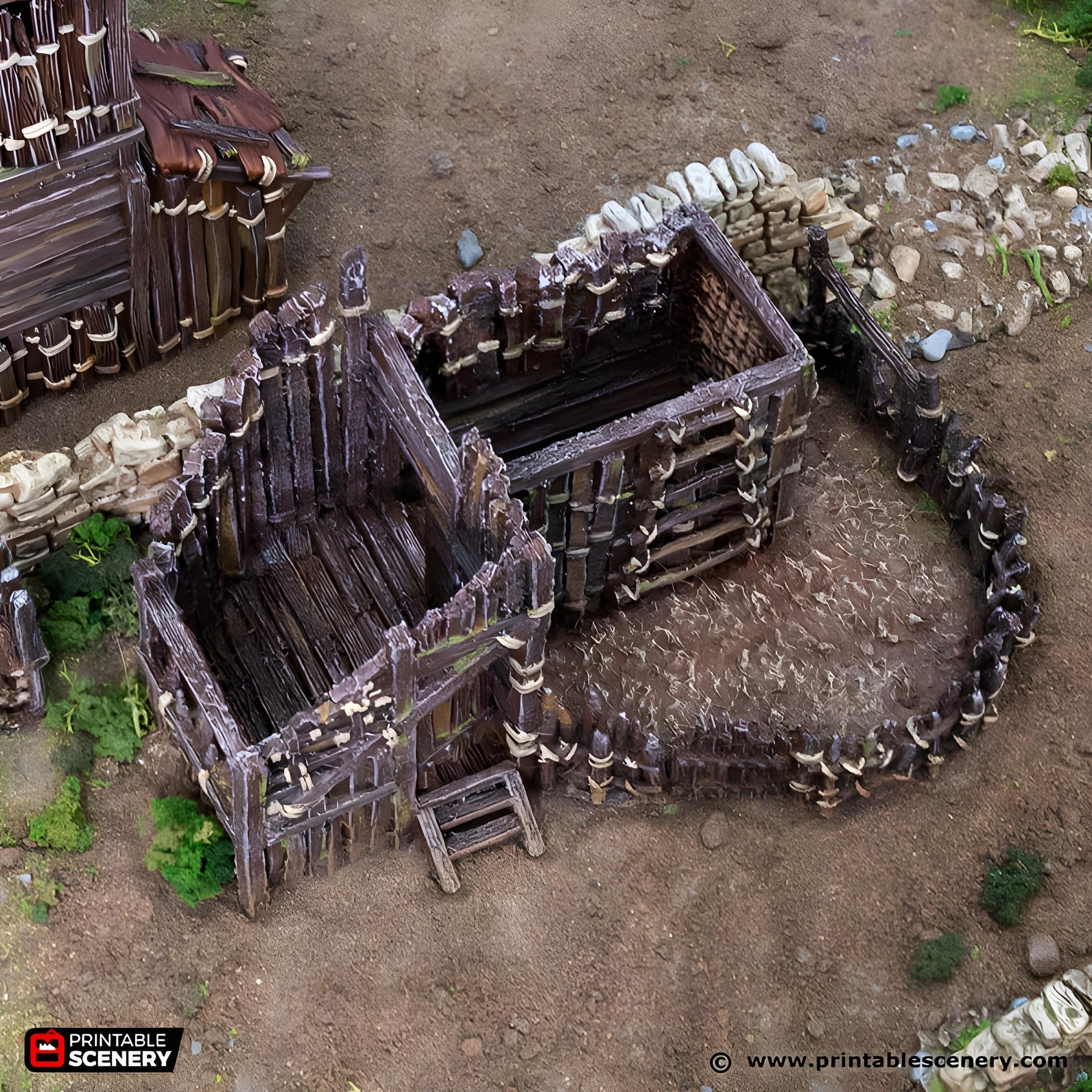 large Shanty. King and Country, 15mm, 28mm, 32mm - Printable Scenery | 28mm and 32mm | Wargaming | DnD | Tabletop Roleplaying