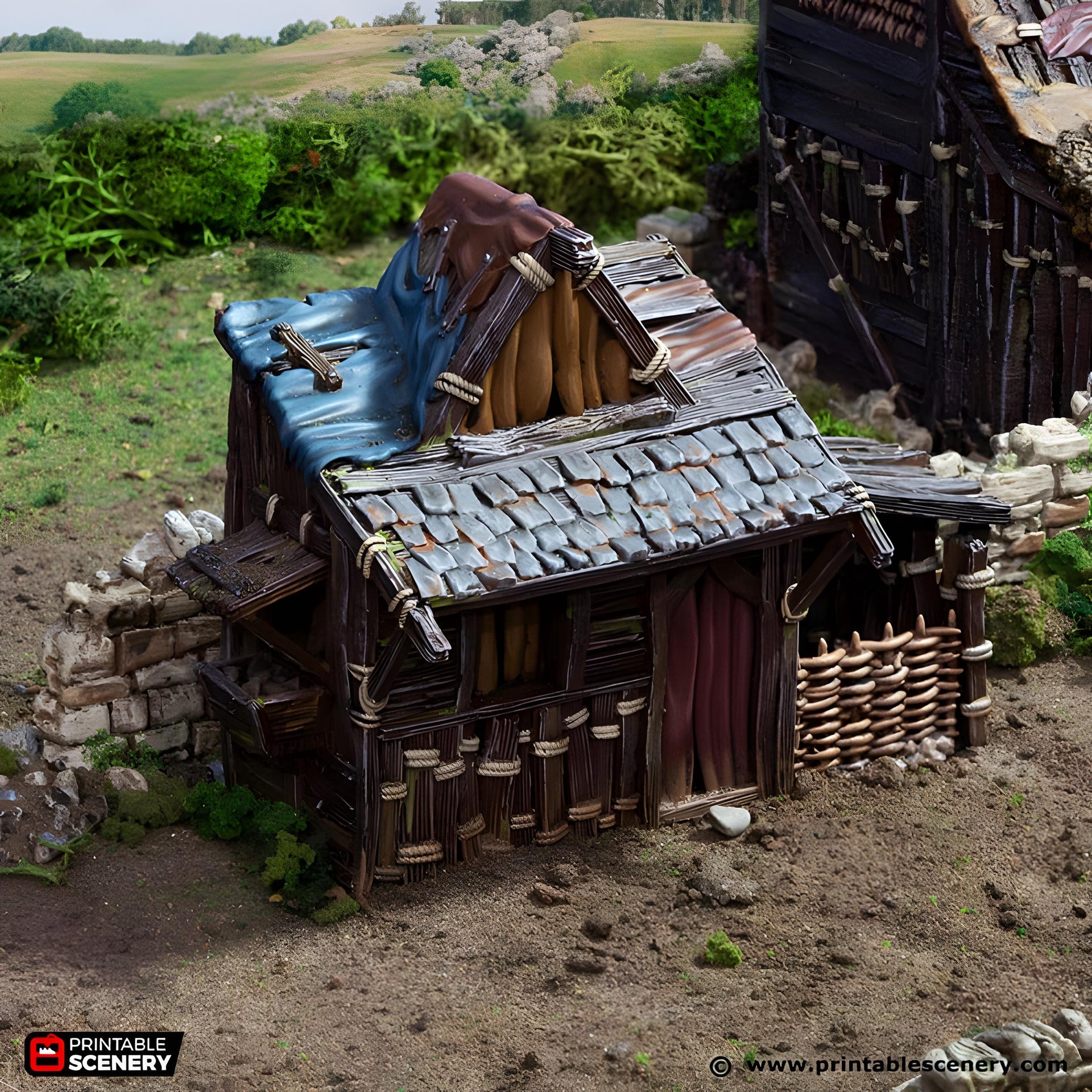 Small Shanty. King and Country, 15mm, 28mm, 32mm - Printable Scenery | 28mm and 32mm | Wargaming | DnD | Tabletop Roleplaying