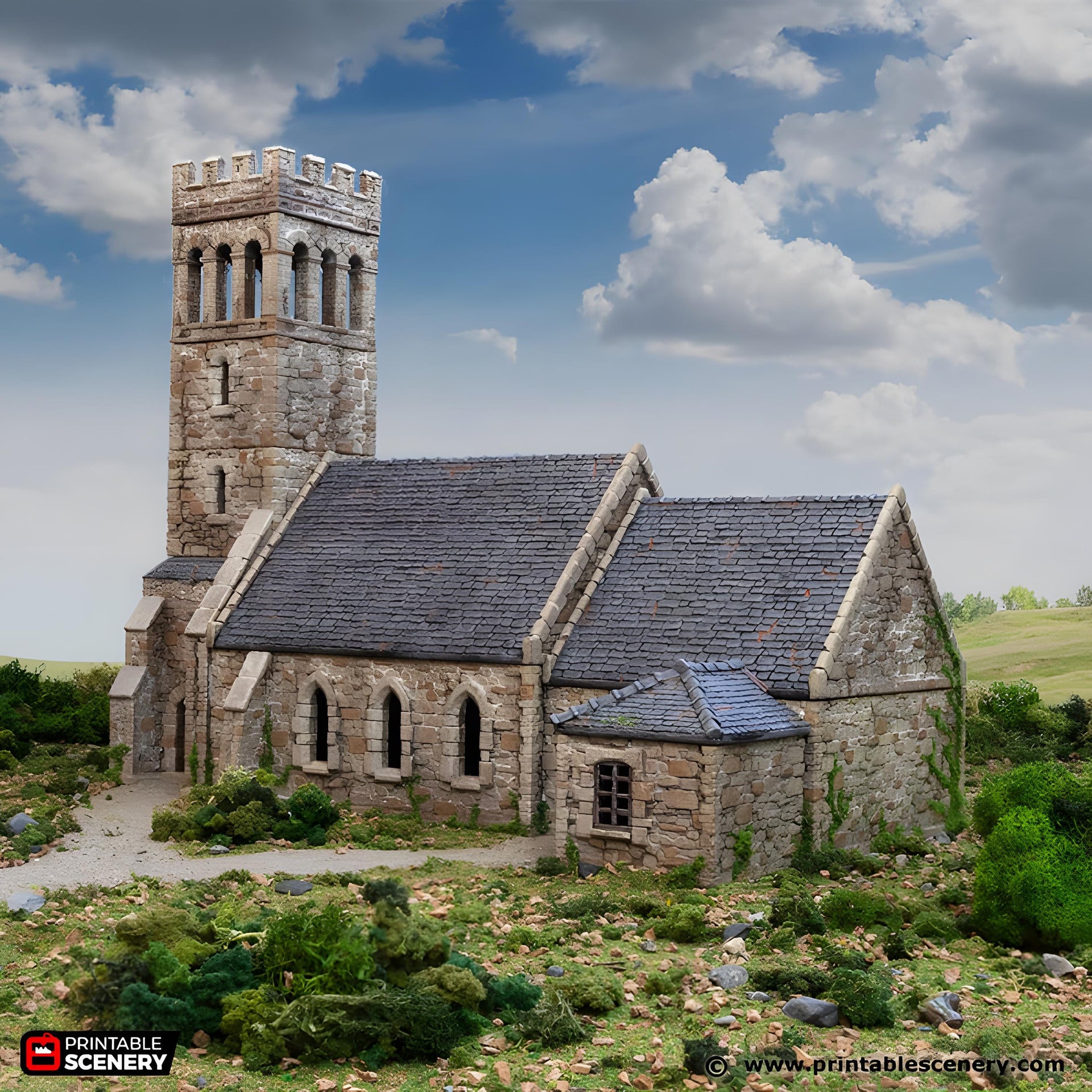 Norman Church. King and Country, 15mm, 28mm, 32mm - Printable Scenery | 28mm and 32mm | Wargaming | DnD | Tabletop Roleplaying