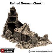 Ruined Norman Church. King and Country, 15mm, 28mm, 32mm - Printable Scenery | 28mm and 32mm | Wargaming | DnD | Tabletop Roleplaying