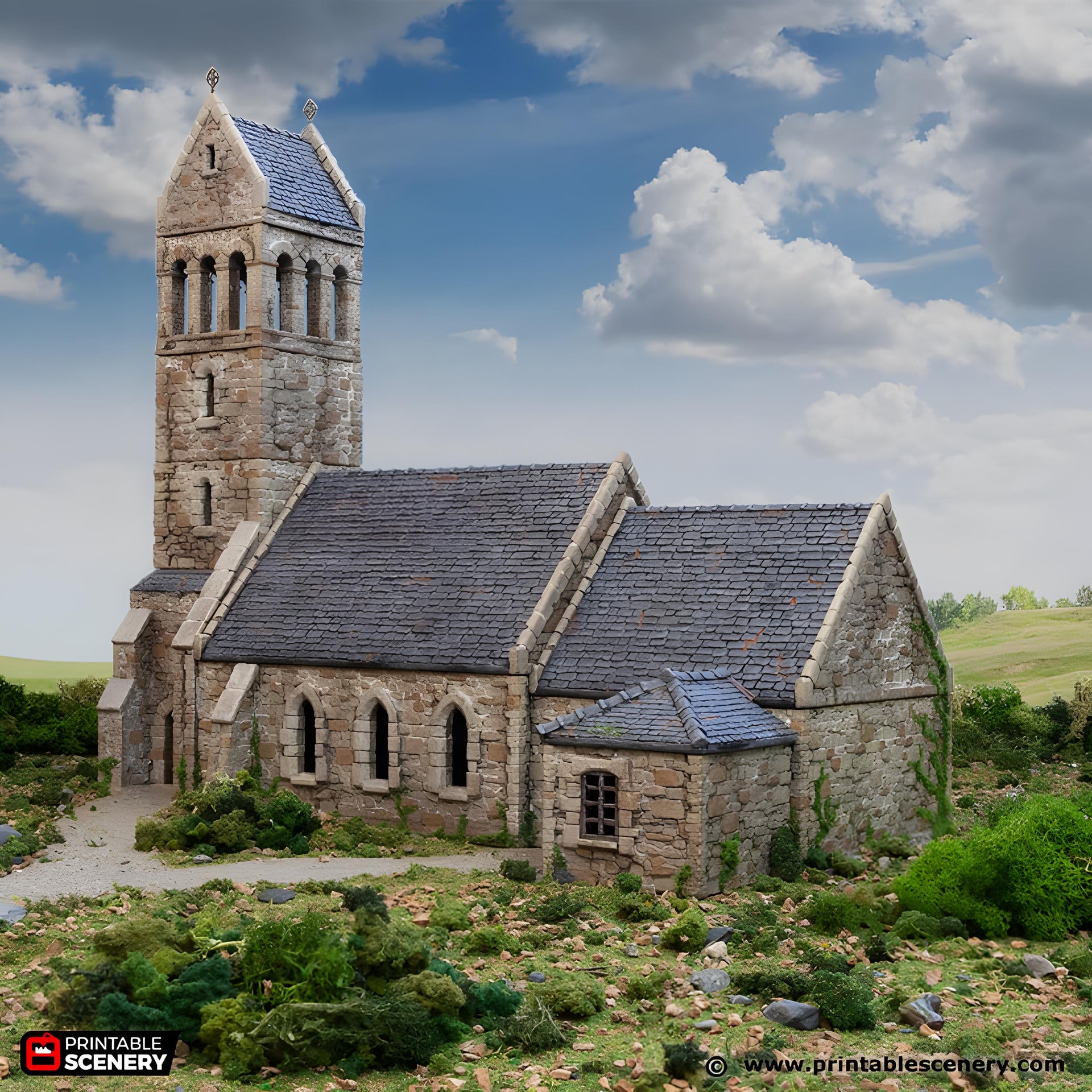Norman Church. King and Country, 15mm, 28mm, 32mm - Printable Scenery | 28mm and 32mm | Wargaming | DnD | Tabletop Roleplaying