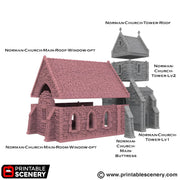 Norman Church. King and Country, 15mm, 28mm, 32mm - Printable Scenery | 28mm and 32mm | Wargaming | DnD | Tabletop Roleplaying