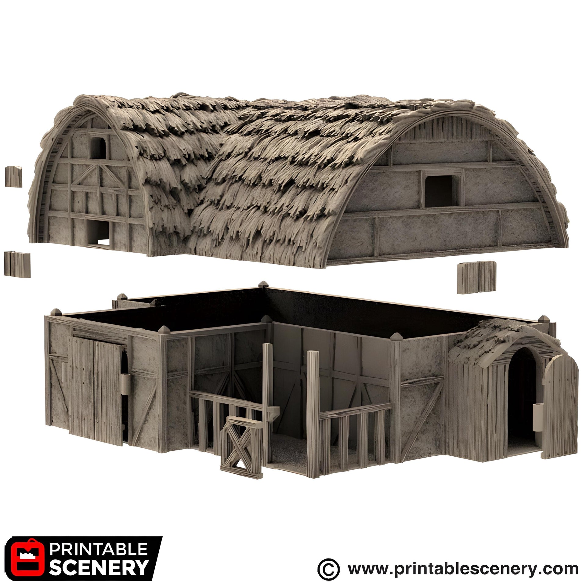 Country Stables. King and Country, 15mm, 28mm, 32mm - Printable Scenery | 28mm and 32mm | Wargaming | DnD | Tabletop Roleplaying