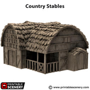Country Stables. King and Country, 15mm, 28mm, 32mm - Printable Scenery | 28mm and 32mm | Wargaming | DnD | Tabletop Roleplaying