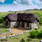 Highland Stone Barn. King and Country, 15mm, 28mm, 32mm - Printable Scenery | 28mm and 32mm | Wargaming | DnD | Tabletop Roleplaying