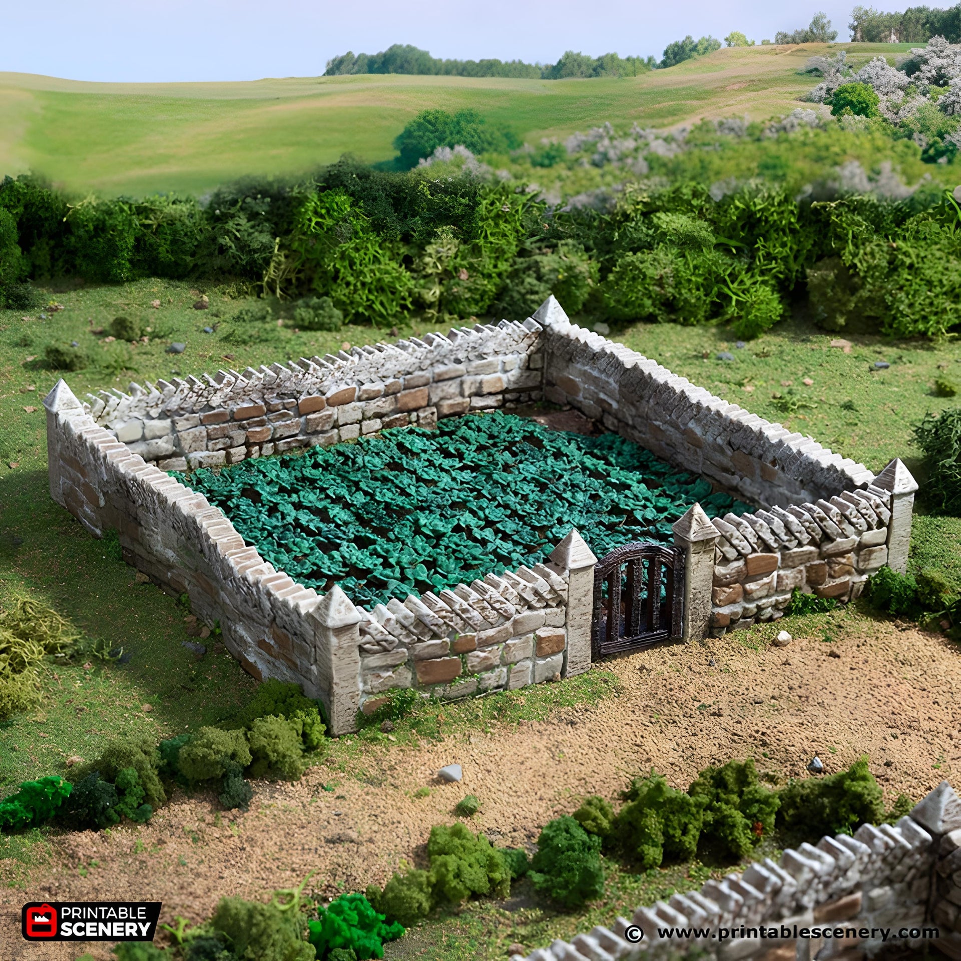 Farm Fields. King and Country, 15mm, 28mm, 32mm - Printable Scenery | 28mm and 32mm | Wargaming | DnD | Tabletop Roleplaying