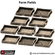 Farm Fields. King and Country, 15mm, 28mm, 32mm - Printable Scenery | 28mm and 32mm | Wargaming | DnD | Tabletop Roleplaying
