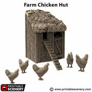 Farm Chicken Hut. King and Country, 15mm, 28mm, 32mm - Printable Scenery | 28mm and 32mm | Wargaming | DnD | Tabletop Roleplaying