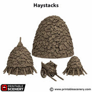 Haystacks. King and Country, 15mm, 28mm, 32mm - Printable Scenery | 28mm and 32mm | Wargaming | DnD | Tabletop Roleplaying