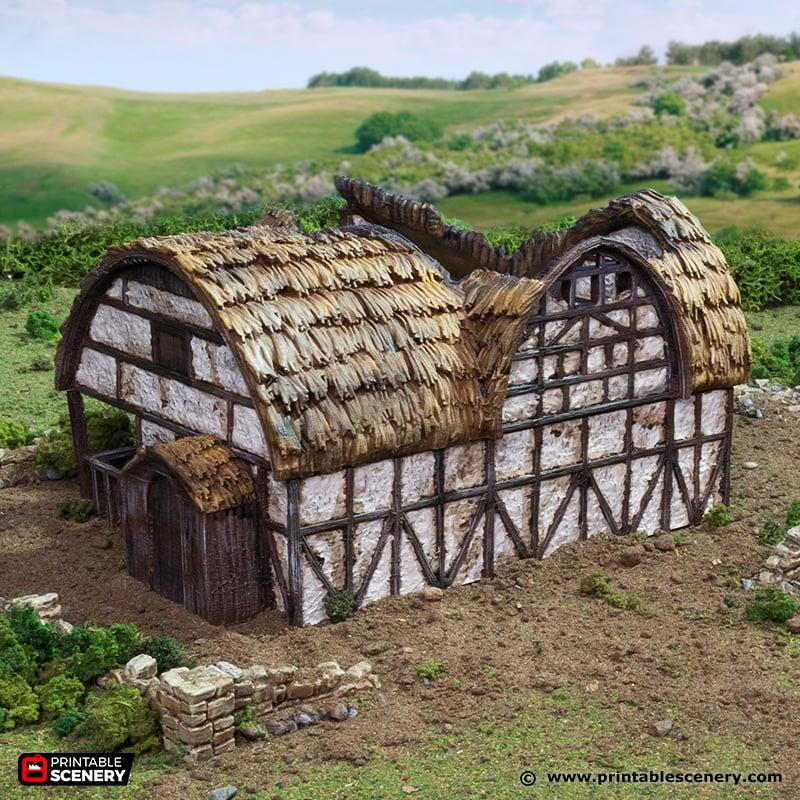Ruined Country Stables. King and Country, 15mm, 28mm, 32mm - Printable Scenery