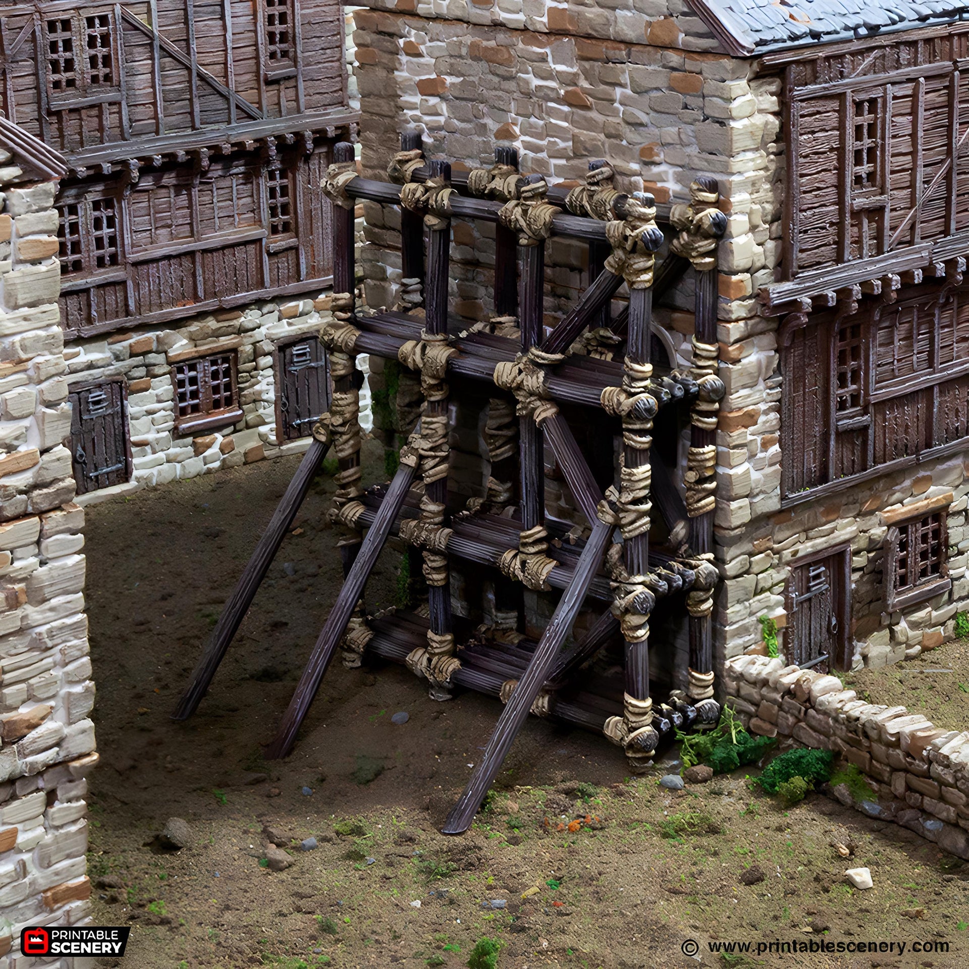 Wooden Scaffold. King and Country, 15mm, 28mm, 32mm - Printable Scenery | 28mm and 32mm | Wargaming | DnD | Tabletop Roleplaying