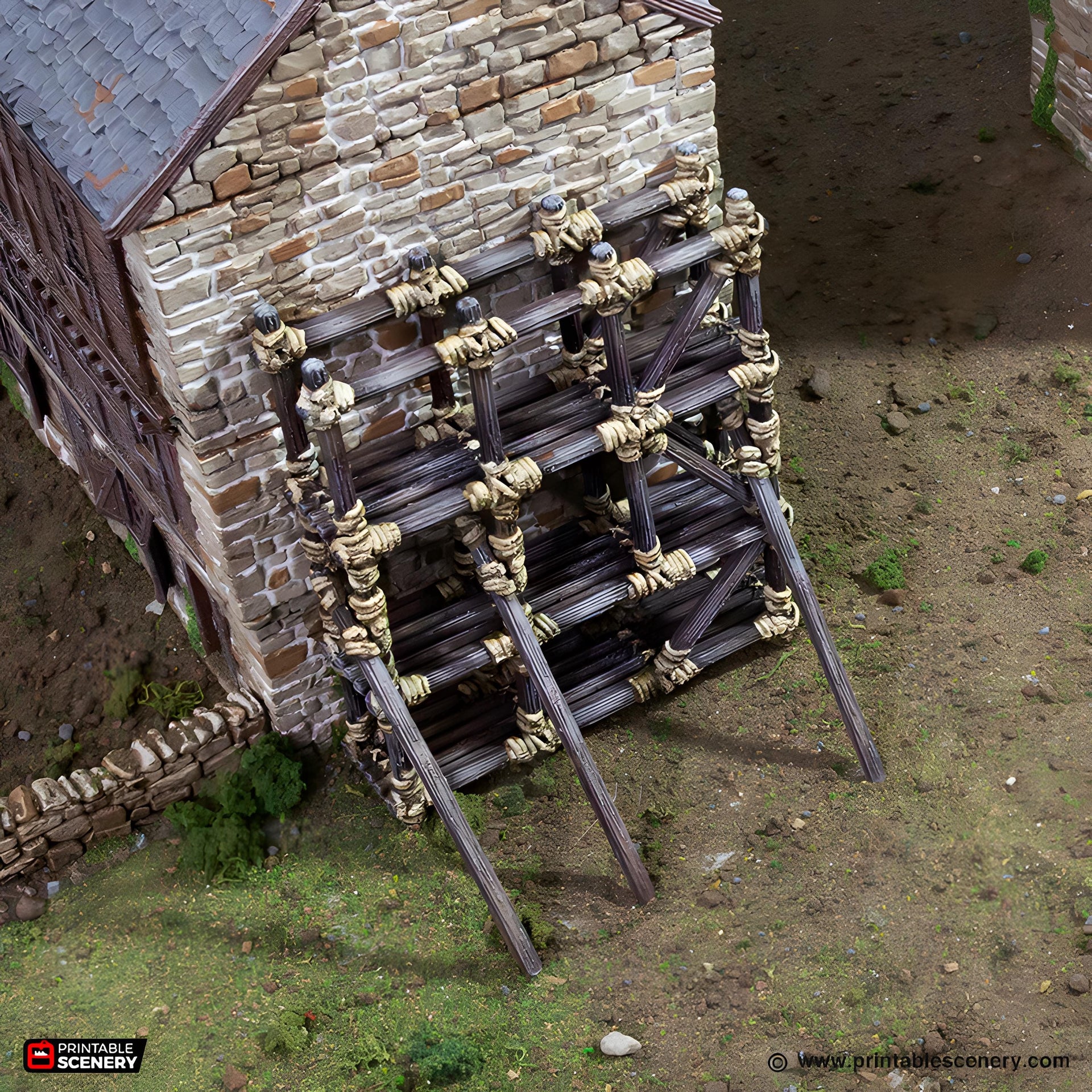 Wooden Scaffold. King and Country, 15mm, 28mm, 32mm - Printable Scenery | 28mm and 32mm | Wargaming | DnD | Tabletop Roleplaying