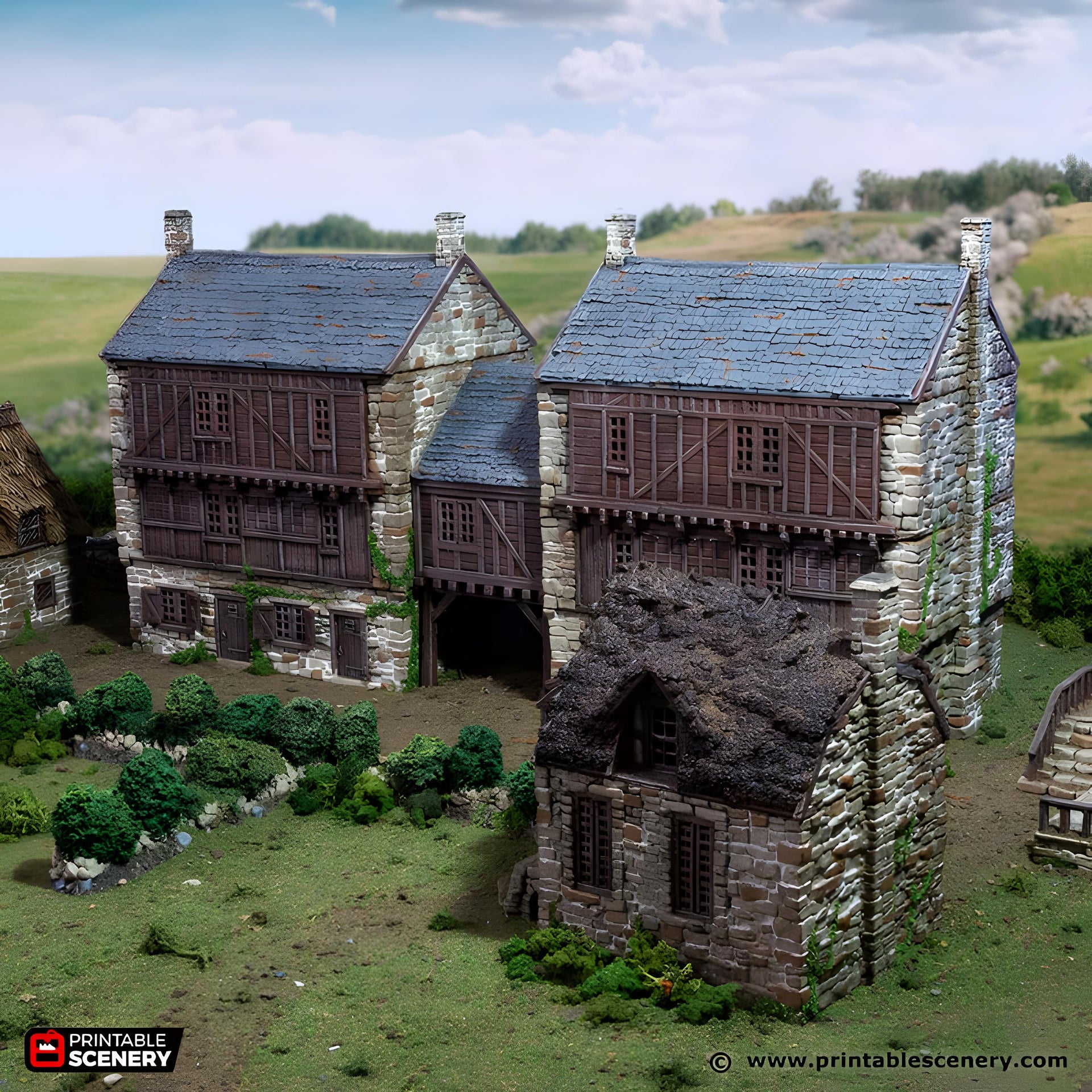 Cobblestone Way. King and Country, 15mm, 28mm, 32mm - Printable Scenery | 28mm and 32mm | Wargaming | DnD | Tabletop Roleplaying