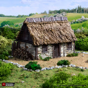 Norman Stone Barn. King and Country, 15mm, 28mm, 32mm - Printable Scenery | 28mm and 32mm | Wargaming | DnD | Tabletop Roleplaying