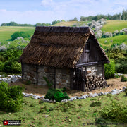 Norman Stone Barn. King and Country, 15mm, 28mm, 32mm - Printable Scenery | 28mm and 32mm | Wargaming | DnD | Tabletop Roleplaying