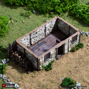 Norman Stone Barn. King and Country, 15mm, 28mm, 32mm - Printable Scenery | 28mm and 32mm | Wargaming | DnD | Tabletop Roleplaying
