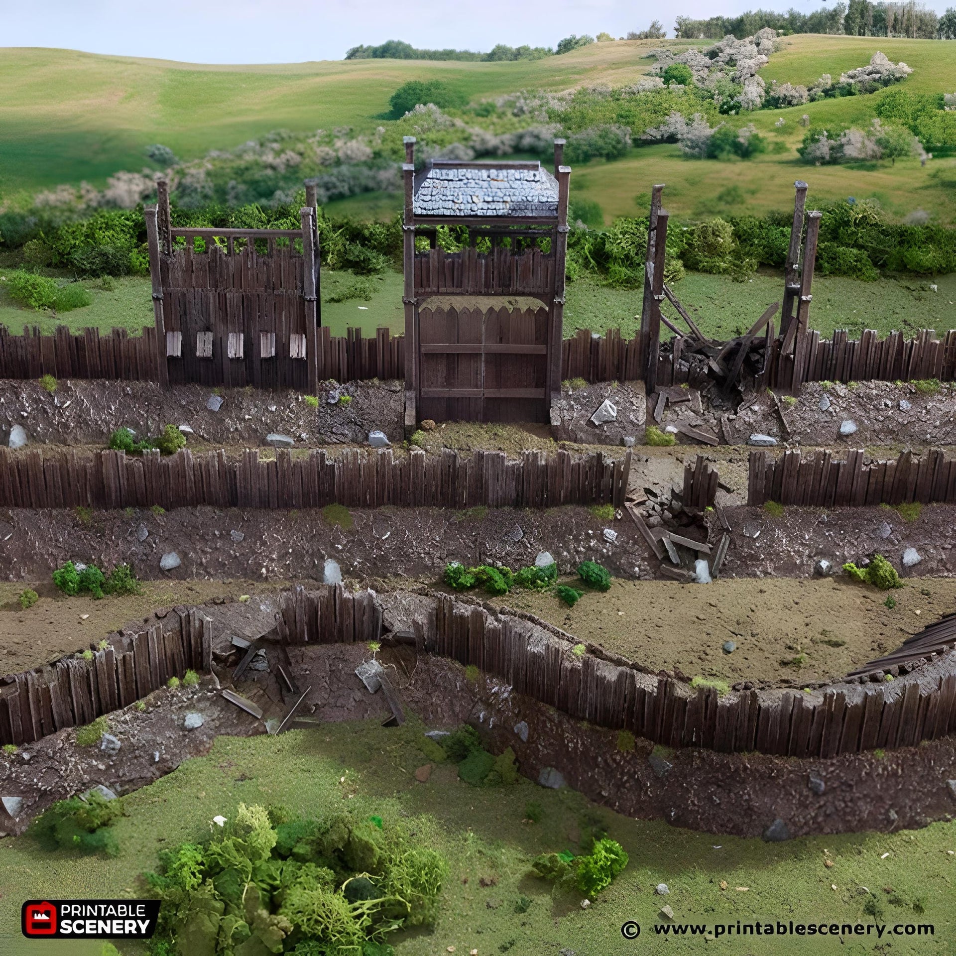 Norman Garrison Walls. King and Country, 15mm, 28mm, 32mm - Printable Scenery | 28mm and 32mm | Wargaming | DnD | Tabletop Roleplaying