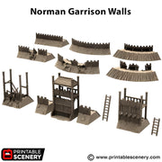 Norman Garrison Walls. King and Country, 15mm, 28mm, 32mm - Printable Scenery | 28mm and 32mm | Wargaming | DnD | Tabletop Roleplaying