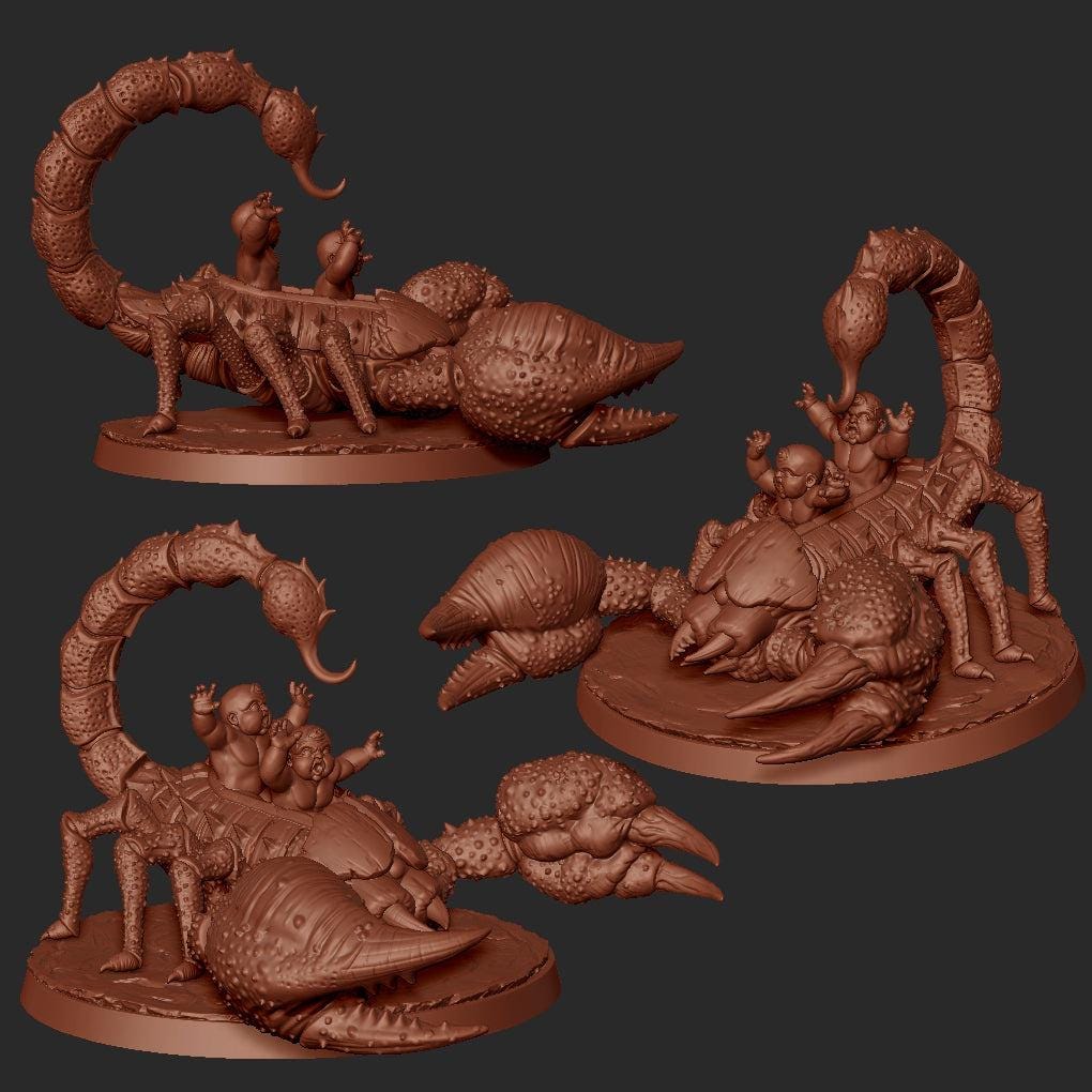 The Broodstinge, mutant scorpion - Goetia Miniatures | 28mm and 32mm | Wargaming | DnD | Tabletop Roleplaying